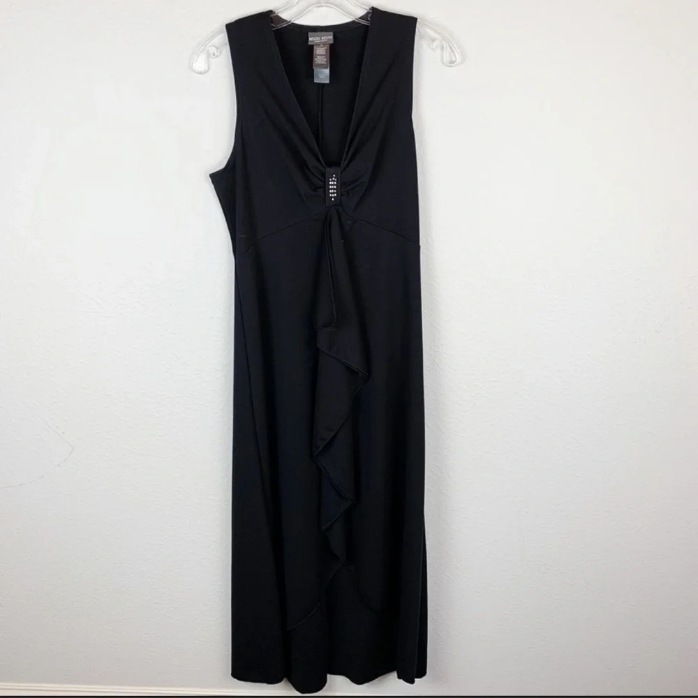 Bisou Bisou Black Sleeveless Rhinestone Dress F2 G221 - Picture 1 of 5